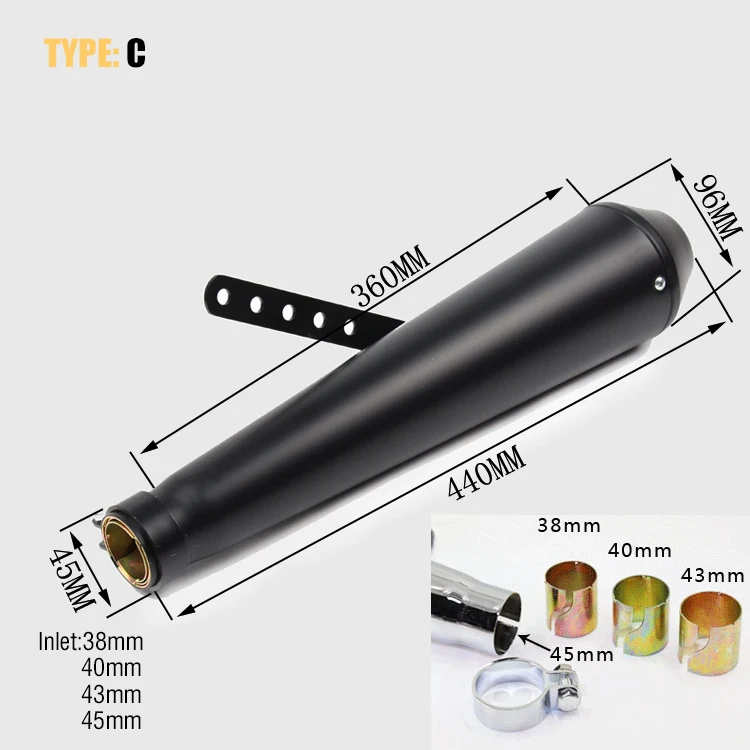 Мотоцикл глушитель старину винтажная мода выхлопная труба для M800 1200 на заказ XL883 FAT BOY