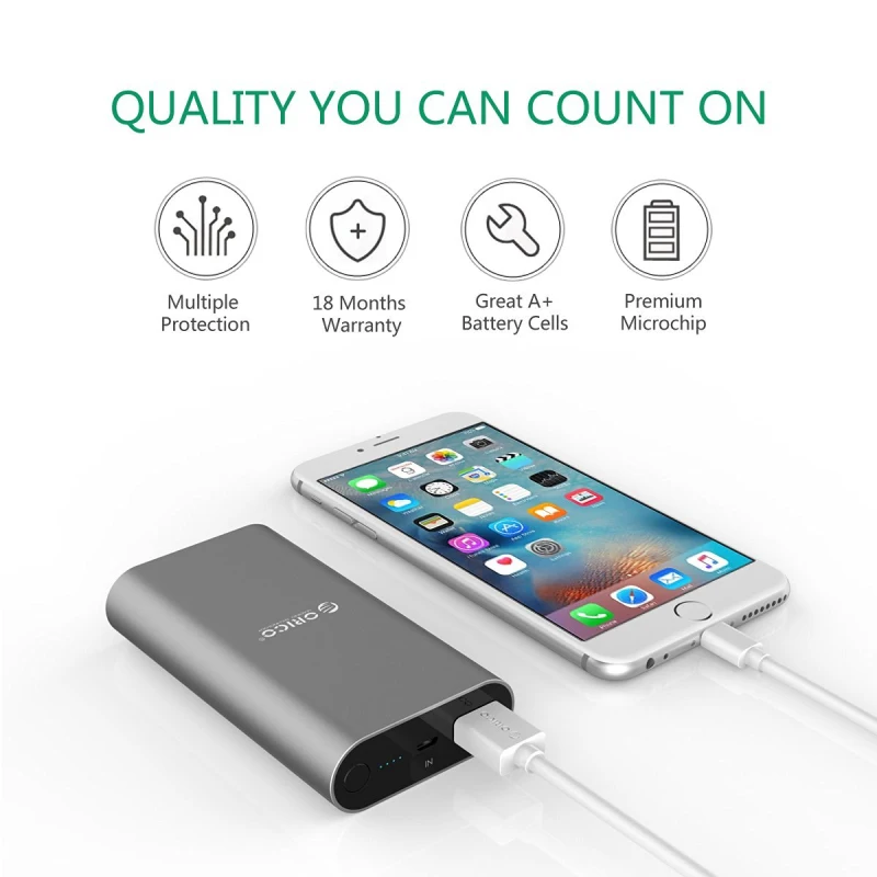 ORICO QS1 QC3.0 power Bank 10050mA LG18650 Высокая емкость Универсальное портативное быстрое