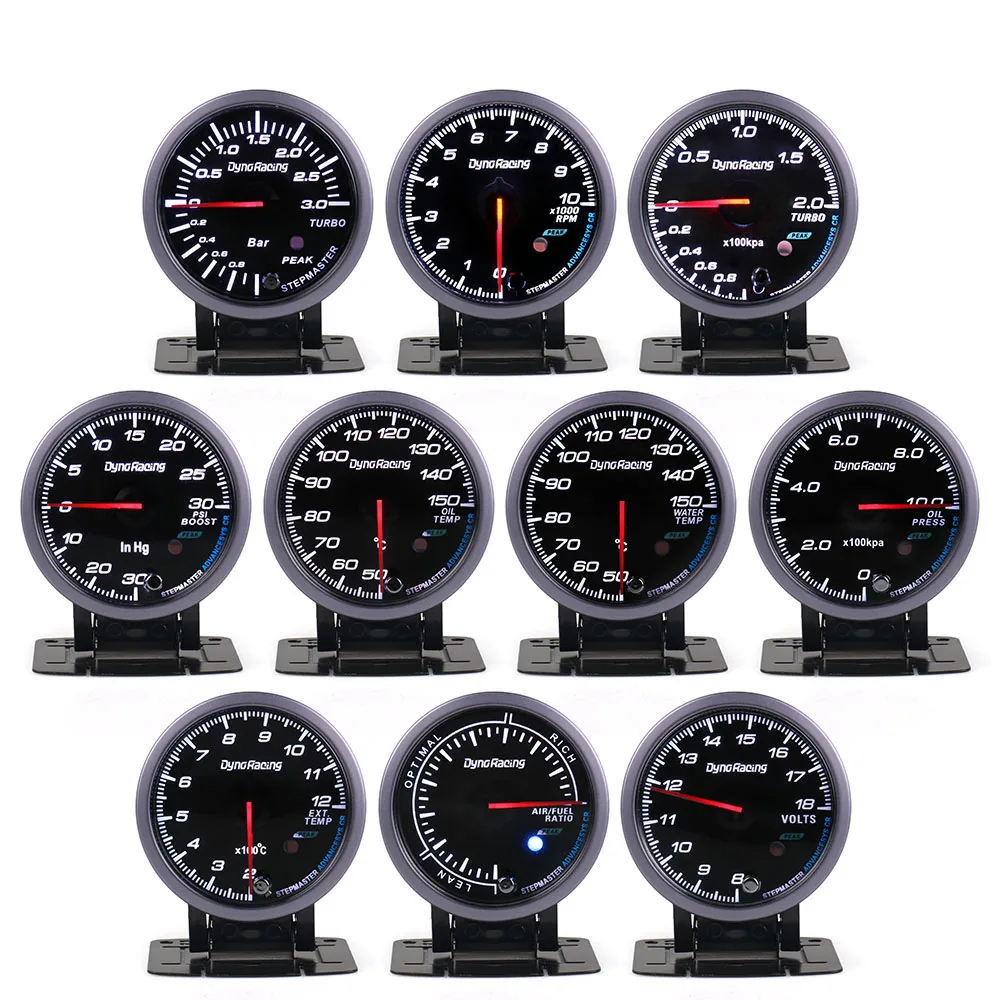 Dynoracing турбо boost Калибр бар, температура воды, температура масла, давление масла, тахометр, Вольт выхлопного газа датчик