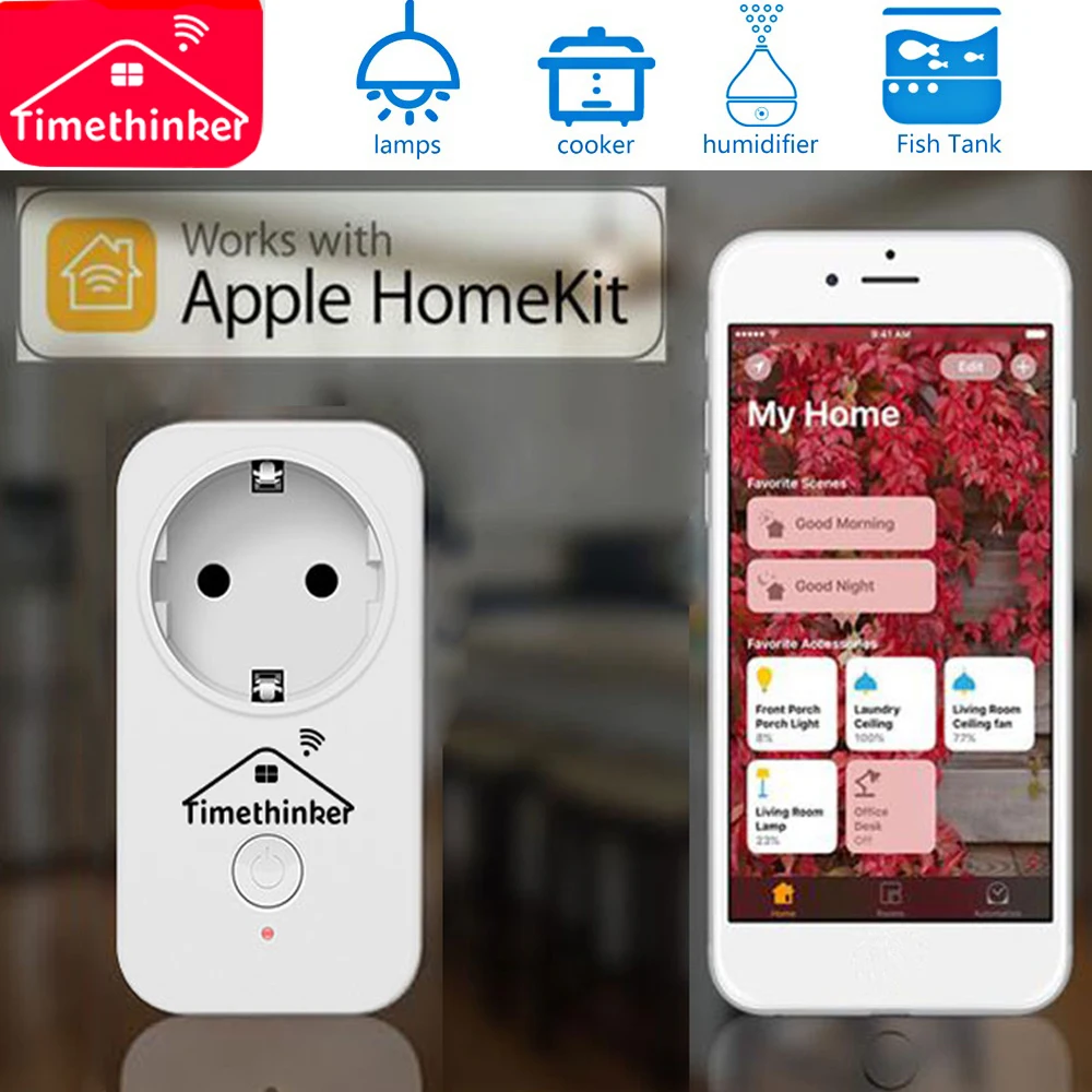 Timethinker Умный дом WiFi Разъем питания для Apple Homekit ALexa Google Home APP Siri голосовой пульт