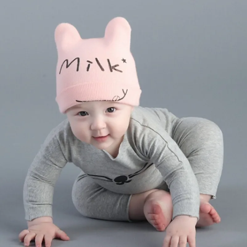 Зимние шапки для детей Skullies Beanie трикотажные милые звезды s девочек мальчиков