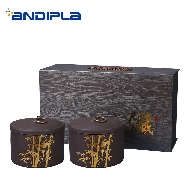 Высококачественная подарочная коробка + набор из 2 чайных банок/винтажная