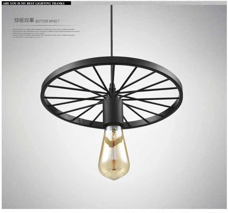 1 wheel design Русская подвеска, винтажная промышленная лампа, скандинавские металлические колесные огни, лофт, столовая, освещение для рождественских свадеб - Цвет корпуса: 1 wheel design