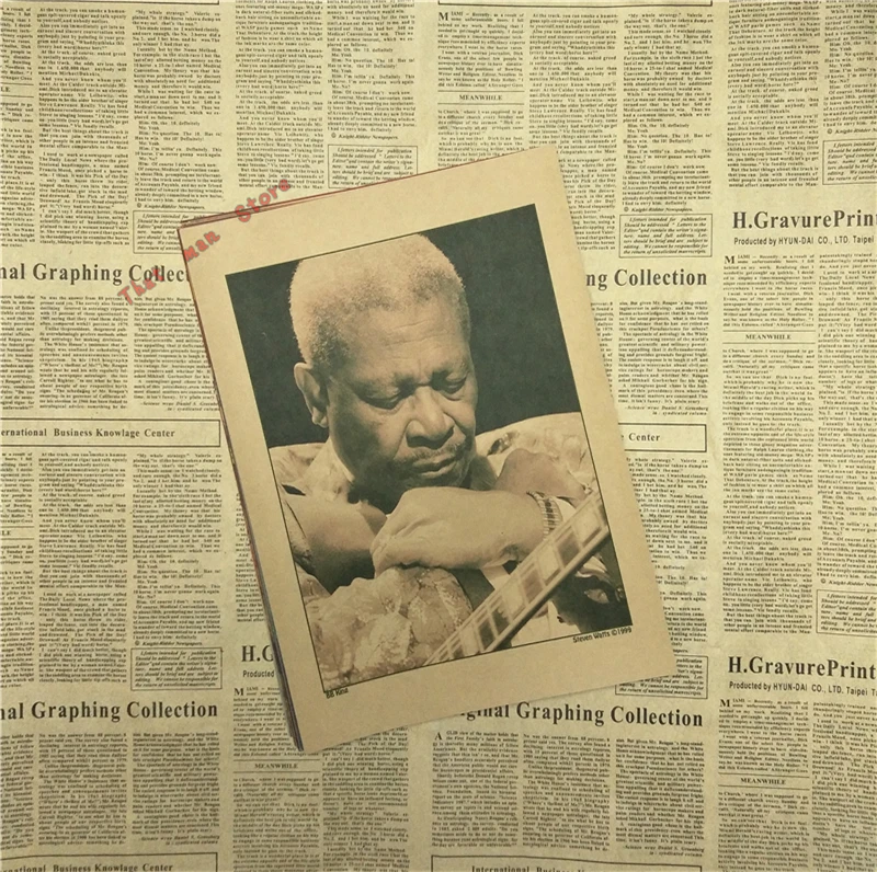 Винтажный постер B.B.KING Kraft ретро ностальгия рок старый гитарист Брюс блюз | Дом и
