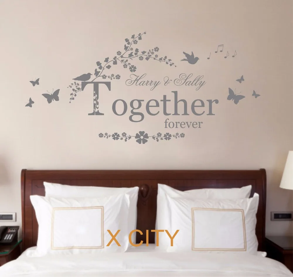 Персонализированное имя Lover Together Forever QUOTE Настенный Съемный художественный