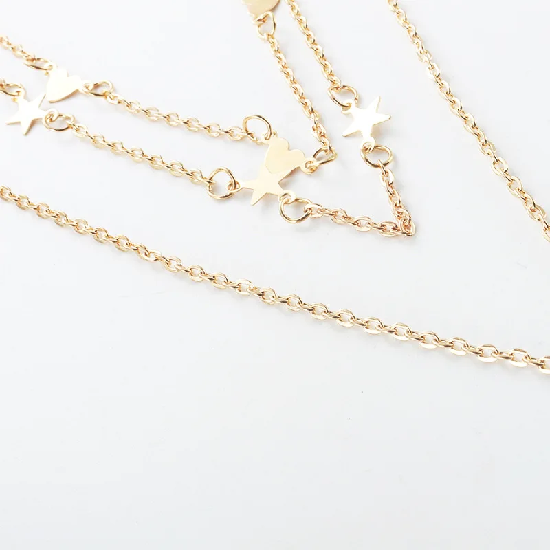 Ожерелье с подвеской в виде капли воды из горного хрусталя женское многослойное