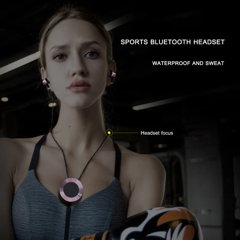 Подвесные Bluetooth наушники металлические магнитные Беспроводные спортивные для