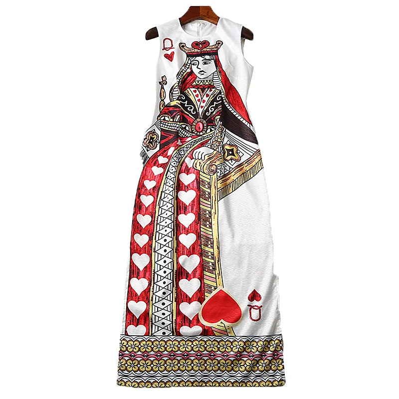 Женское модельное дизайнерское платье XF чехол с принтом игральных карт и