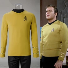 Cosplay Stars TOS The Original Series Trek Kirk Shirt Uniform Costume Halloween Yellow Costume