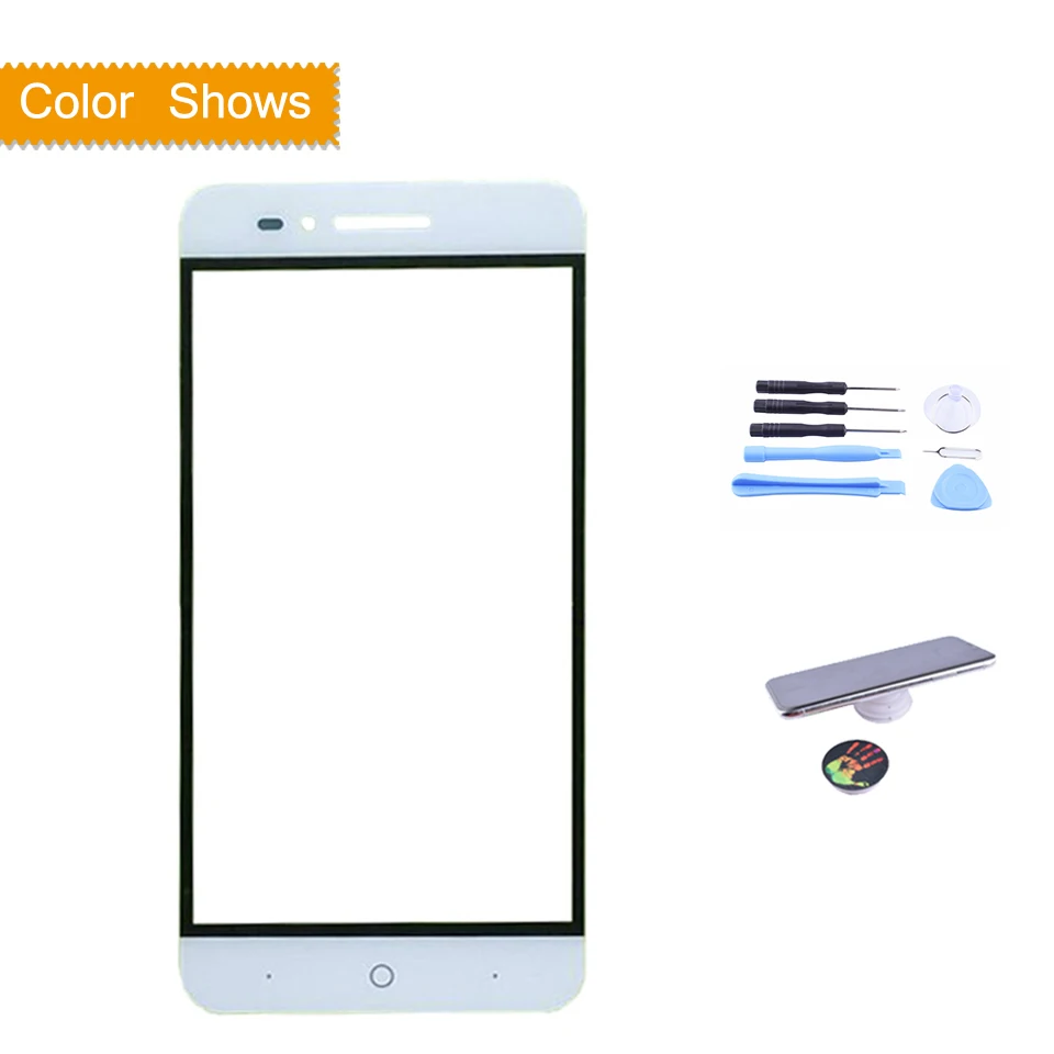 white with gift Сенсорный экран для zte Voyage 4 Blade A610 A610C BA610 TD-LTE Сенсорная панель Сенсорный экран объектив переднее внешнее стекло без ЖК-дисплея - Цвет: white with gift