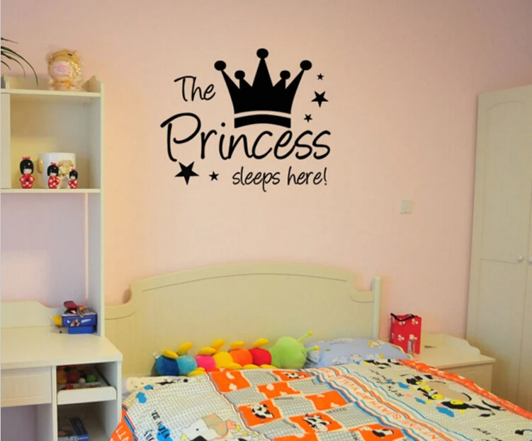 Настенные стикеры в виде короны принцессы сна здесь звезды для детской комнаты