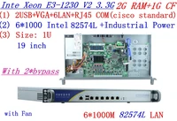 routeros 1u network firewall with six intel pci e 1000m 82574l gigabit lan inte quad core xeon e3 1230 v2 3 3ghz 2g ram 1g cf