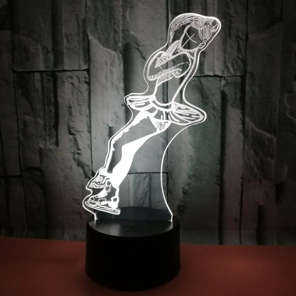 Фигурное катание Led визуальный стол LampUsb красочный сенсорный 3d ночник персональный подарок пользовательские 3d настольные лампы для гостиной