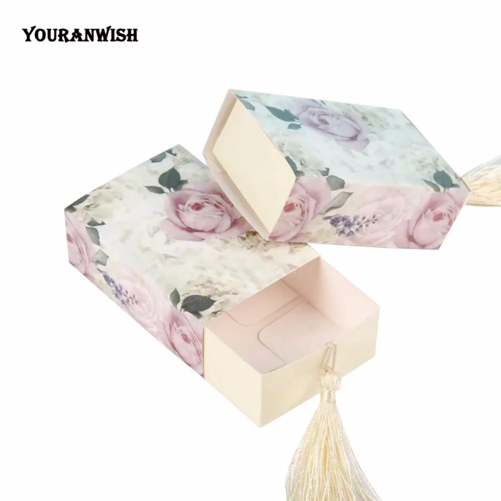 Ящики для конфет youpanwish 50 шт./лот вечерние коробки с кисточками|Подарочные сумки и