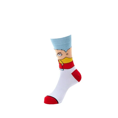 1 Funny fashion cartoon characters anime print unisex cotton socks colorful woman long socks novelty happy man crew socks - Цвет: 1