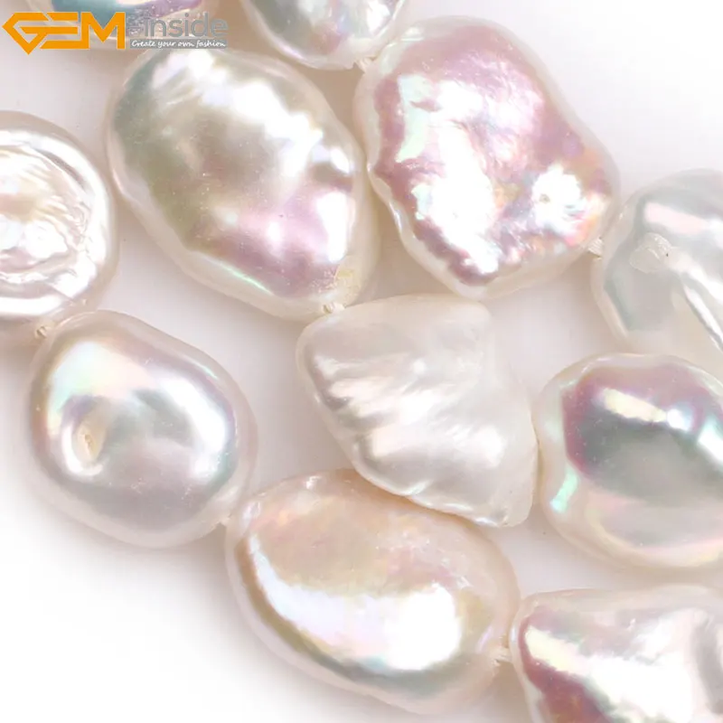 Натуральный белый Бесплатная форма картофеля ядерный Эдисон блеск жемчуг бусины