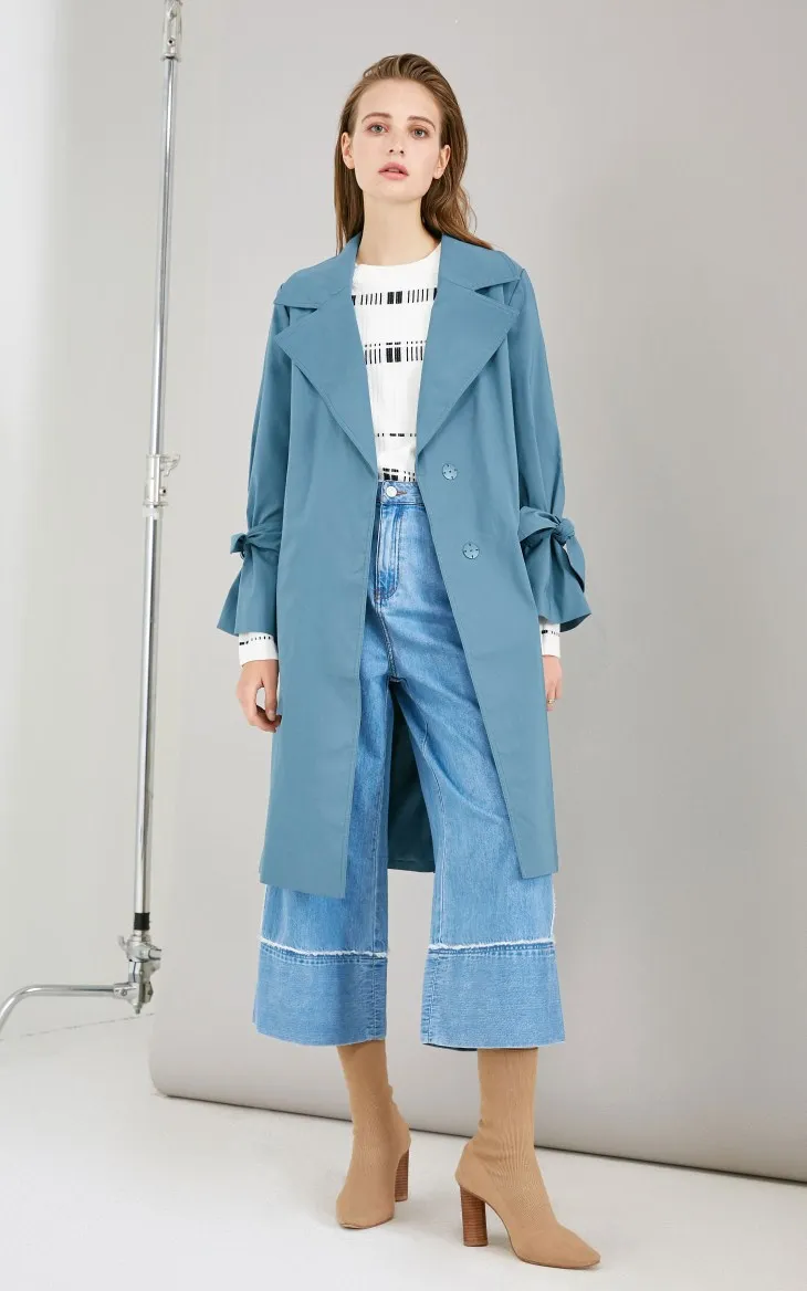 Vero Moda куртка женская OL стиль скрытые пуговицы на шнуровке лацкане минималистский Тренч | 318321519