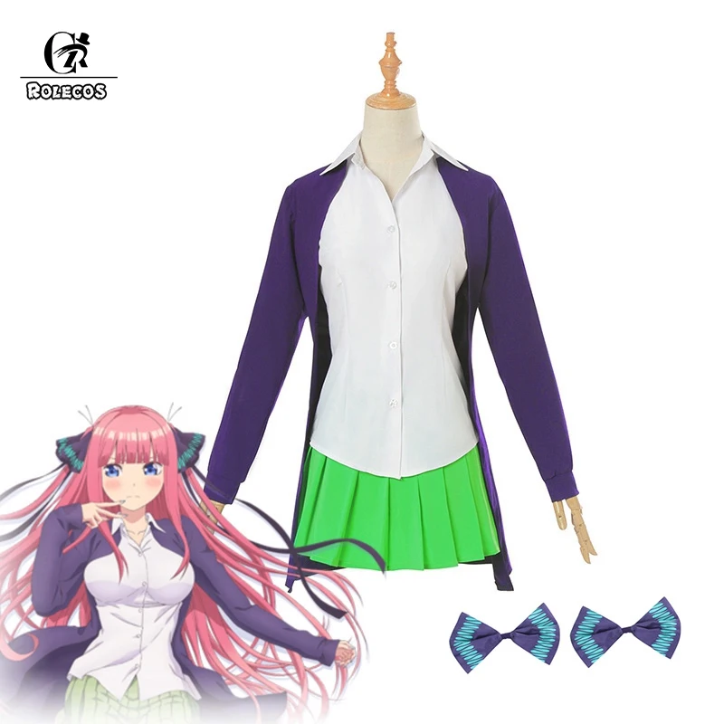Rolecos аниме куинтэссенция кинтуплеты Косплей Костюм Nino Nakano Go Toubun no Hanayome костюм