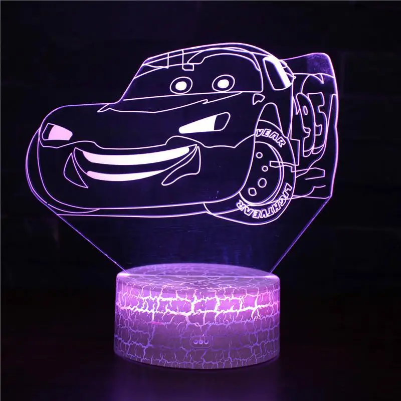 Спортивный автомобиль 3d огни красочные постепенное изменение Иллюзия 3d Светодиодная лампа сенсорный пульт дистанционного управления светодиодный маленький ночник