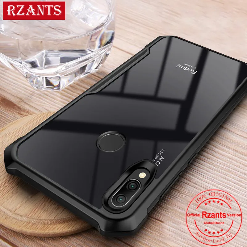 Rzants чехол для телефона, корпус для Xiaomi Redmi Note 7, прозрачная задняя панель+ четыре угла, ударопрочный Тонкий чехол для Redmi Note 7