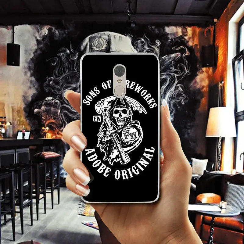 Soft TPU Cell Phone Cases for Xiaomi Mi Redmi Note 2 3 3S 4 4X 4A 5 5S 6 8 A1 Pro Plus Coque Shell Bags Fashion Sons of Anarchy |