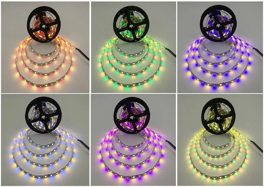 Светодиодные ленты 5050 DC12V 60 Светодиодный s/m гибкий светодиодный светильник RGB/RGBW 5050 Светодиодные ленты 300 светодиодный s 5 м/лот