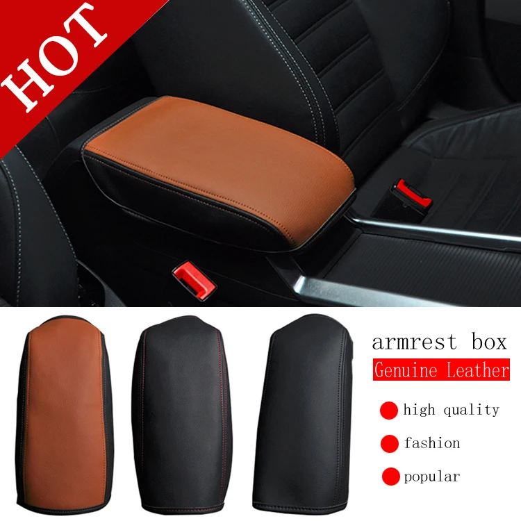 Genuine Leather Armrest Console Pad Cover Cushion Support Box Top Mat Liner FOR VW new SAGITAR GranLavida Lamando Golf7 | Автомобили и