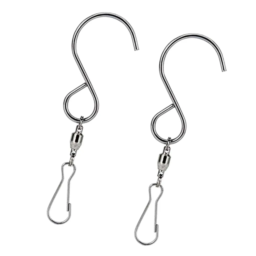 2 шт. подвесные крючки зажима из нержавеющей стали для садовых колокольчиков
