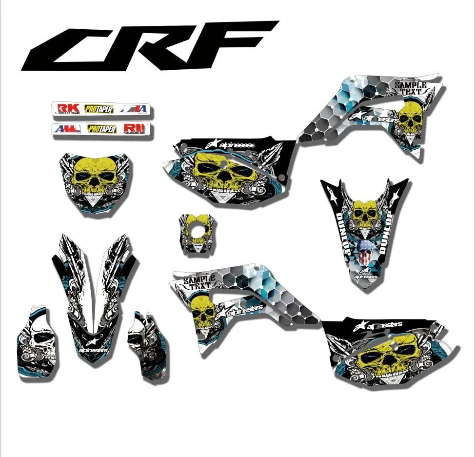 EAM графические наклейки для Honda CRF450R 2017 2019 CRF250R 2018 CRF 250R 450R 18 мм 19 мм|Наклейки и