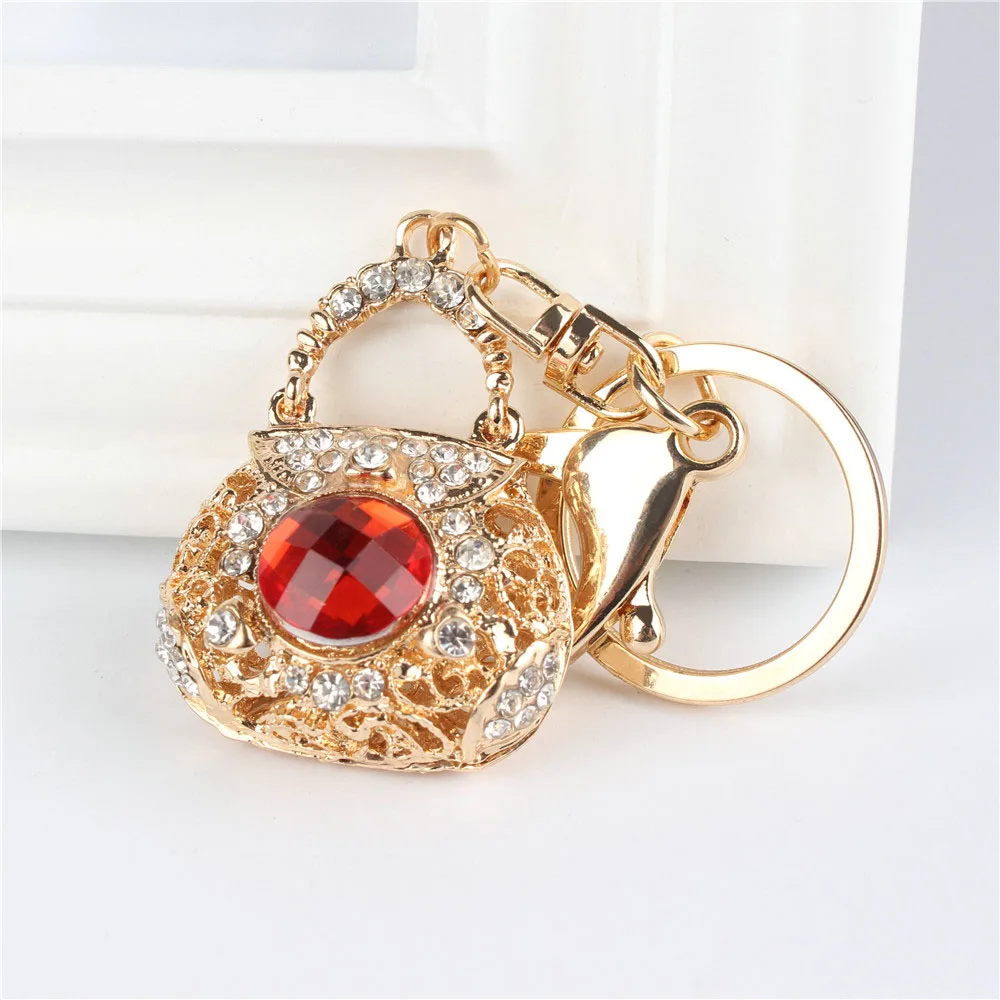 

Lovely Handbag Bag Pendant Charm Rhinestone Crystal Purse Bag Keyring Key Chain Accessories Wedding Party Lover Friend Gift