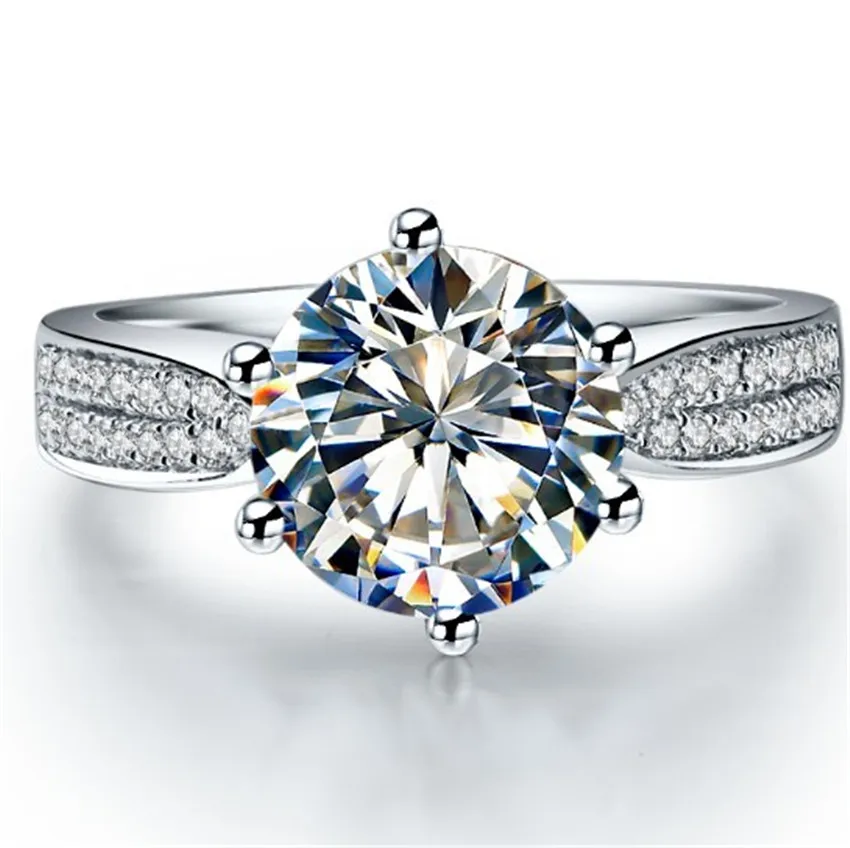 Start Bright 3CT 9 мм G-H C &amp Moissanite обручальное кольцо из стерлингового серебра 925 пробы