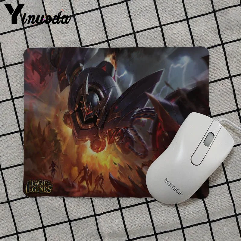 No Lock Edge25x29cm Yinuoda Blitzcrank Лига Легенд резиновая Мышь прочный рабочего стола Мышь pad против скольжения ноутбука PC Мыши Мат Мышь аниме - Цвет: No Lock Edge25x29cm