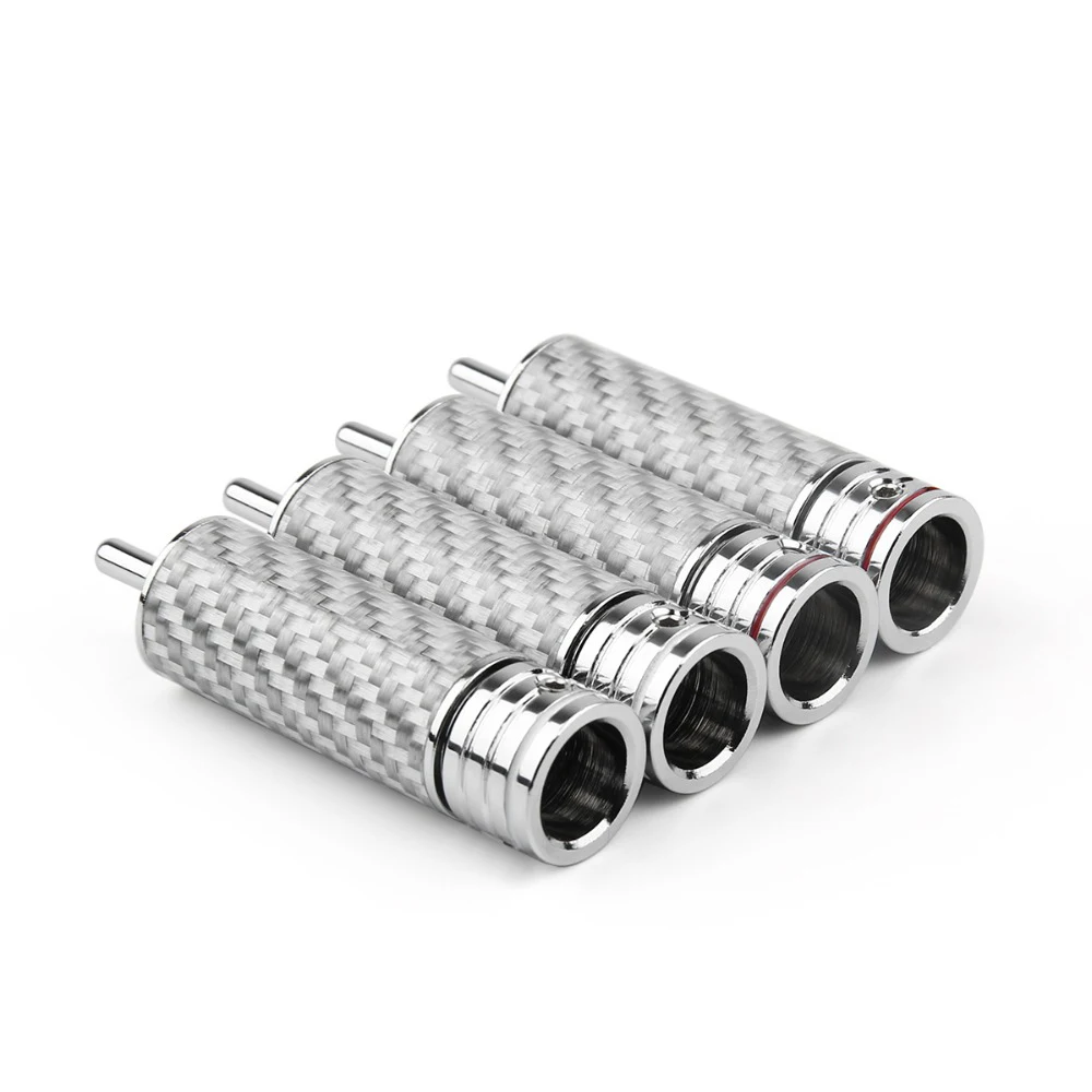 4 шт. ATAUDIO HIFI RCA Plug Hi end родиевый разъем из углеродного волокна для Diy