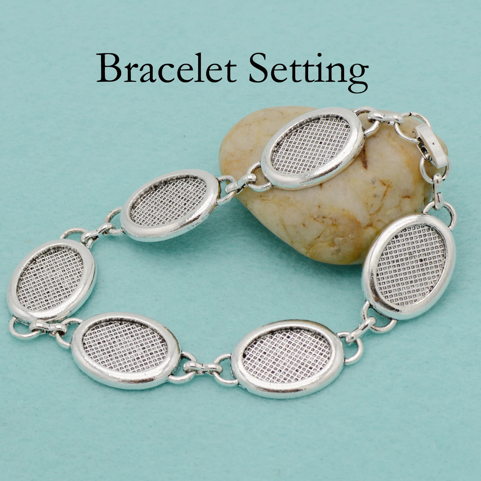 Заготовка для браслета 13x18 мм лоток овальное гнездо камня Безель ручной работы