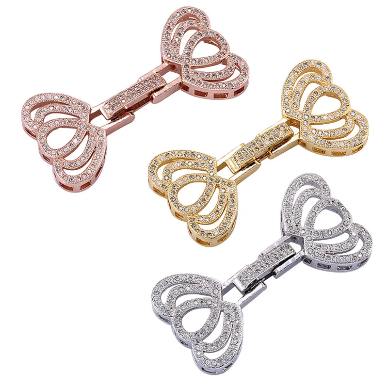 Распродажа ювелирных изделий Bijoux Циркон 4 Сердце Подвески застежка для браслета