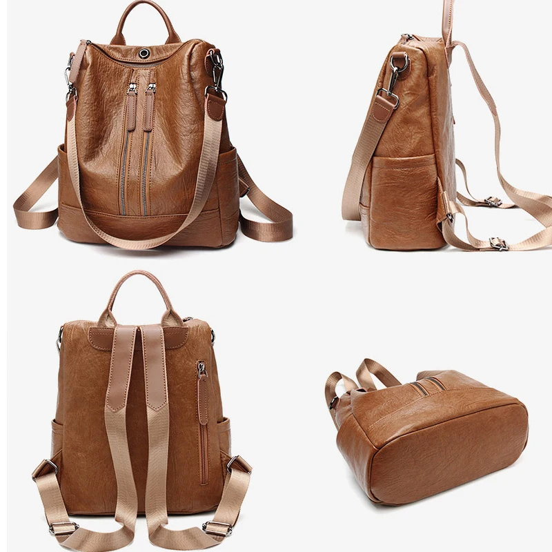Новый женский рюкзак mochila feminina повседневный многофункциональный кожаный женская