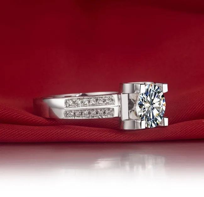 Цельное серебряное кольцо 2Ct великолепное Брендовое свадебное ювелирное изделие