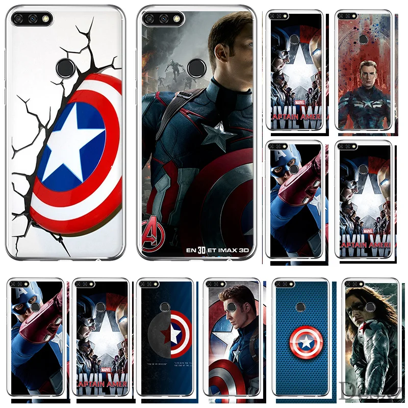 Чехол для телефона Captain America Huawei Honor 6A 7A 7C 6C 7X Pro 8 8X 9 10 Lite Play|Чехлы-накладки| |
