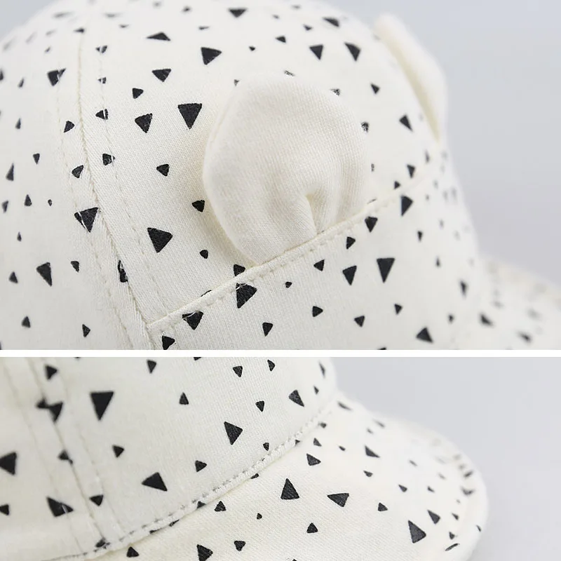 Новая детская шапка с ушами котами милая летняя кепка рисунком для маленьких