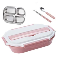 hs040 fashionlunch box food container 304 stainless steel grid box 27206cm