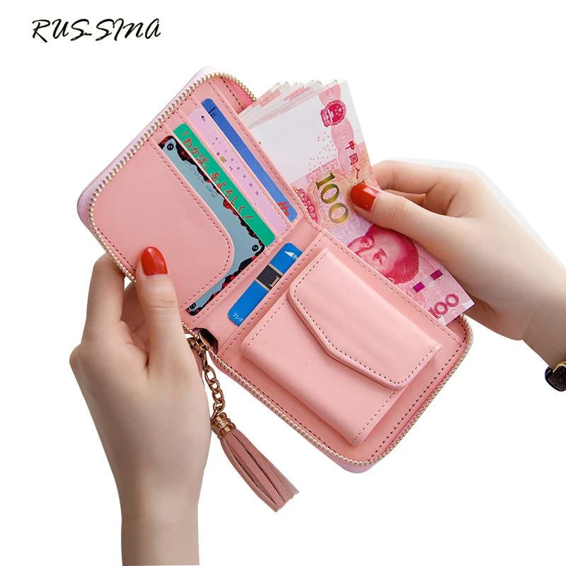 Новинка 2018 весенний короткий женский мини кошелек RUSSMA из искусственной кожи с