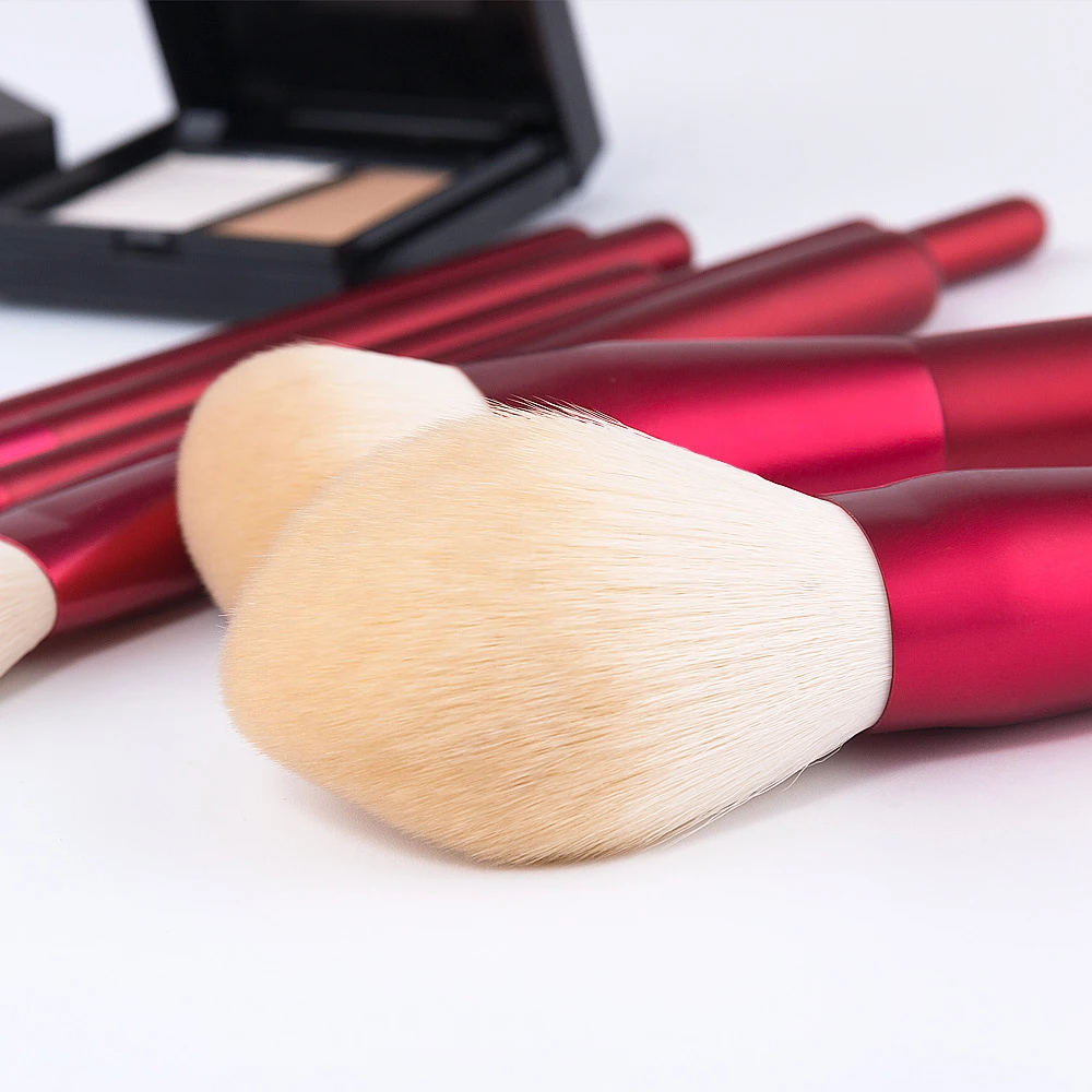 12 шт./компл. красные Кисточки для макияжа набор профессиональных кистей с