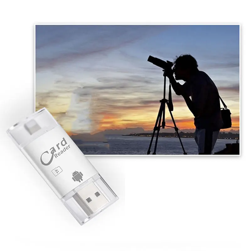3 в 1 8 pin/Micro-USB/Usb 2,0 устройство для чтения карт памяти Sd Otg Micro-Sd/Sdxc/Sdhc Tf для Ios Iphone Android