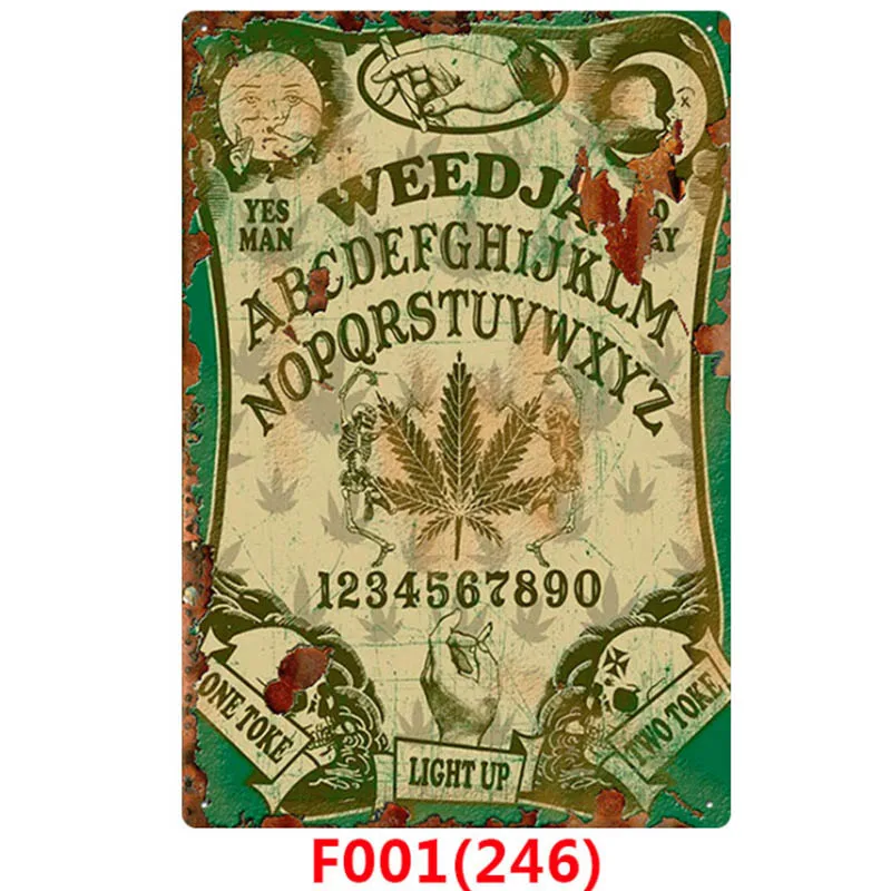 Черный 1pc Weed Retro Metal Tin Signs Poster California Vintage Tinplate Poster Bar Cafe Wall Decoration Poster 20*30cm - Цвет: Черный