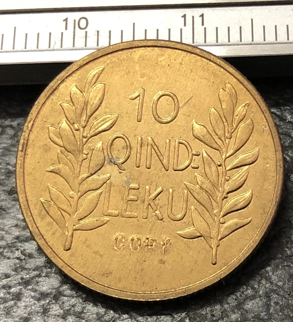 1926 Albania 10 Qindar Leku Бронзовая Монета КОПИЯ