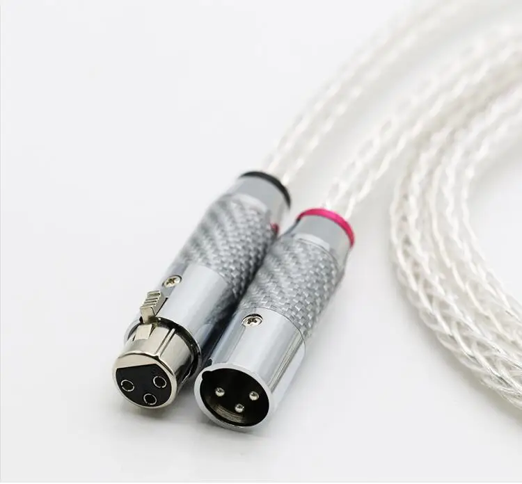 1 пара Hi End 8AG с серебряным покрытием аудио кабель углеродного волокна 3 штыря XLR