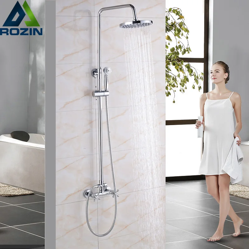 Настенный 8 &quotБольшой дождевой душевой набор с одной Ручкой Хромированная