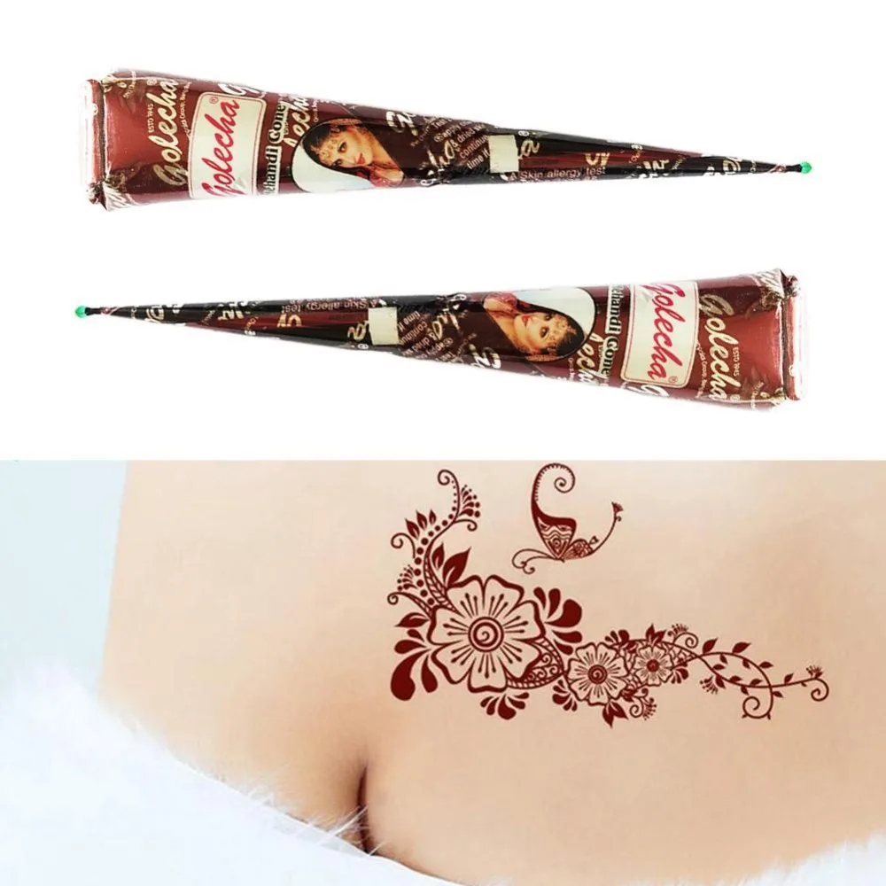 1 шт., Mehndi, натуральная коричневая индийская хна, тату-паста, конусы, коричневая тату-паста, крем, краска для тела, KAVERI, бренд 25 г