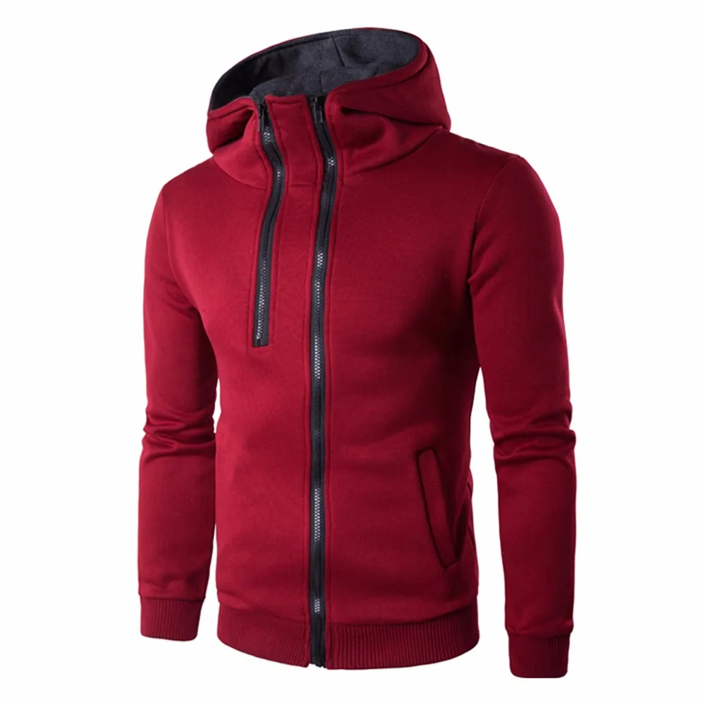 

Sweatshirt With A Hood Men Zipper Coat Jacket Outwear Winter Slim Hoodie Long Sleeve #NFC