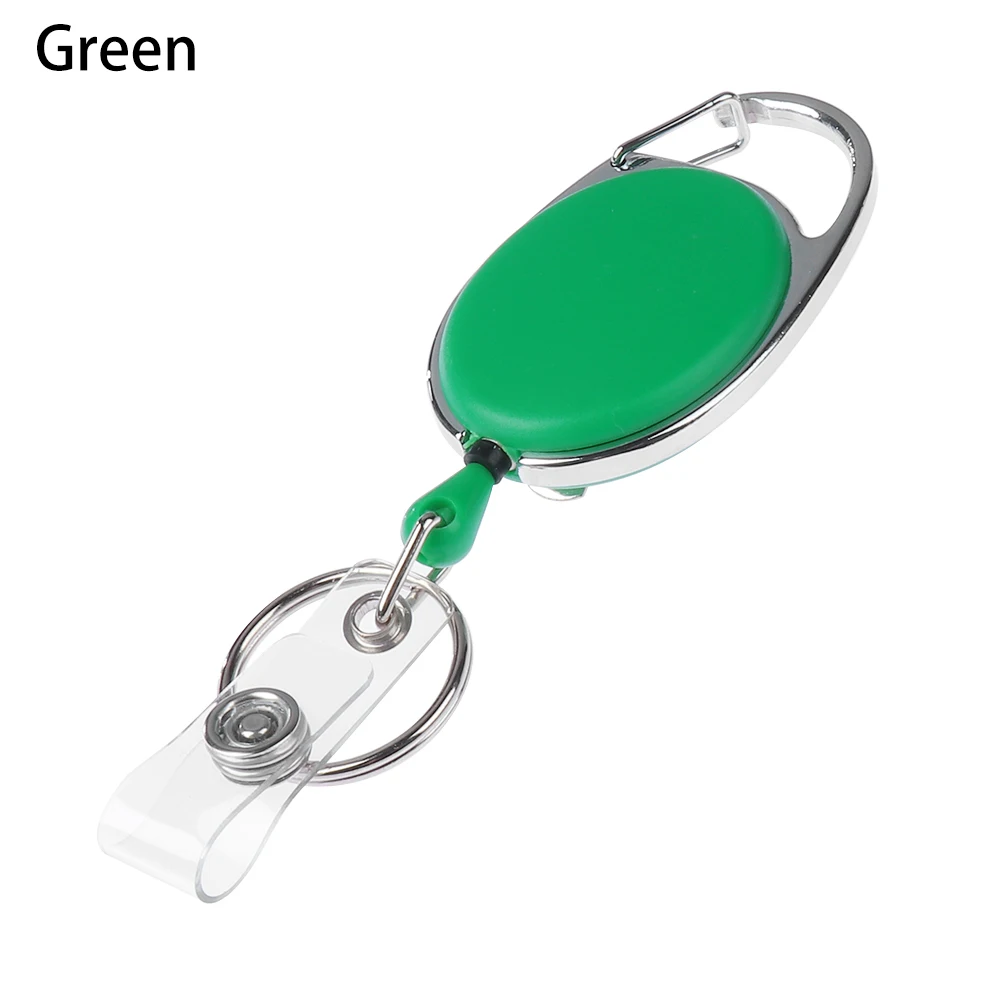 green 1 1 шт. выдвижной тяга брелок значок катушка ID ремешок Имя тег держатель для карт катушка отдачи ремень брелок зажимы - Цвет: green 1